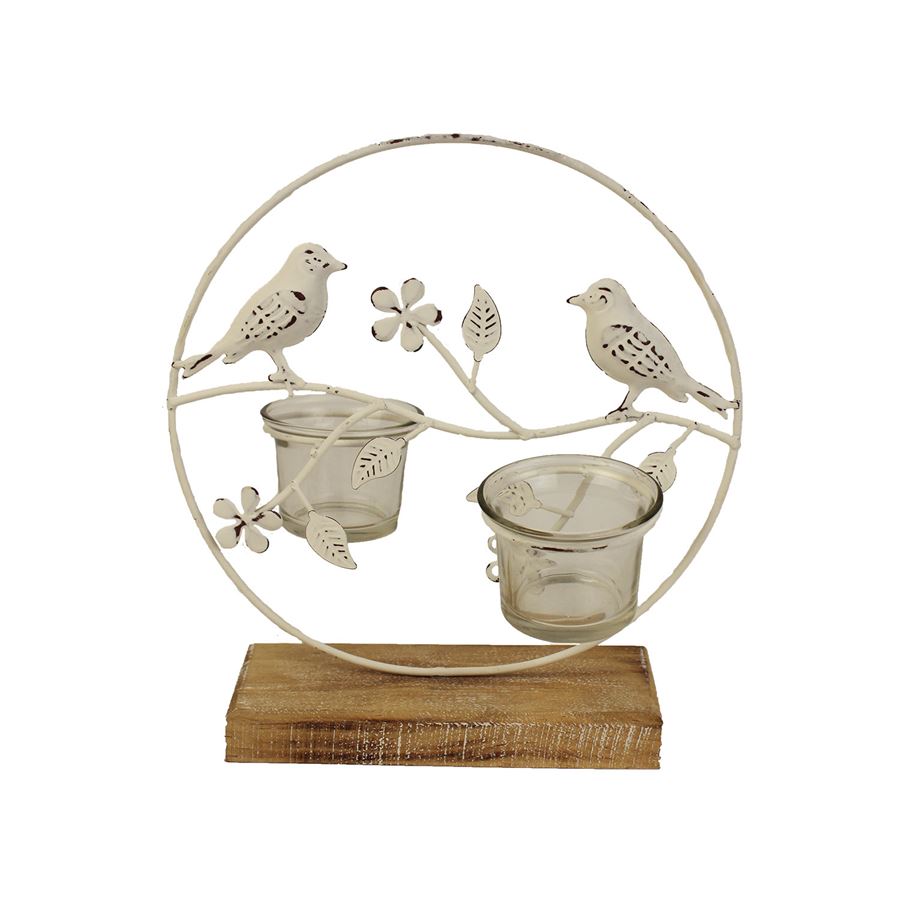 Kovový svícen na dvě svíčky 