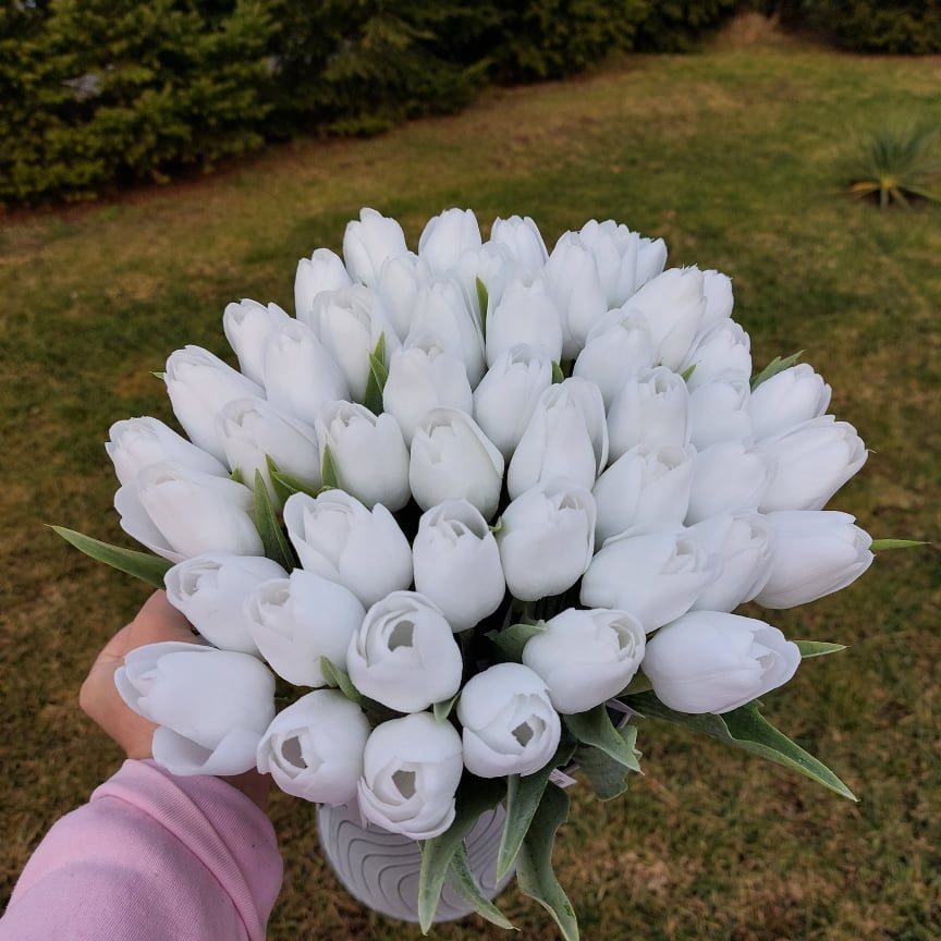 Umělý tulipán - bílý 