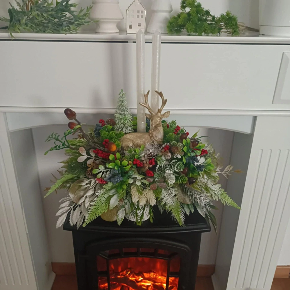 Vánoční svícen - 32 cm "Jelen" 