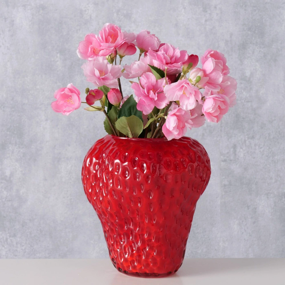 Skleněná váza "Jahoda" - 20 cm
