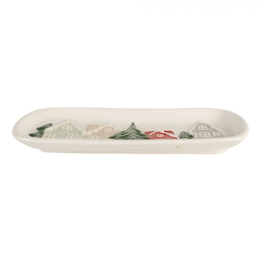 Keramický tác "Domečky" - 30 cm 