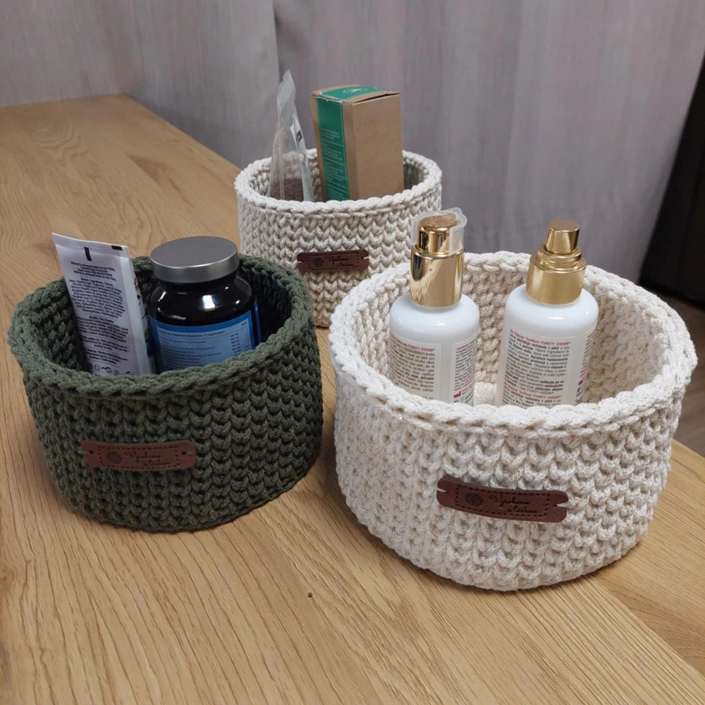 Háčkovaný košík - 16 cm 