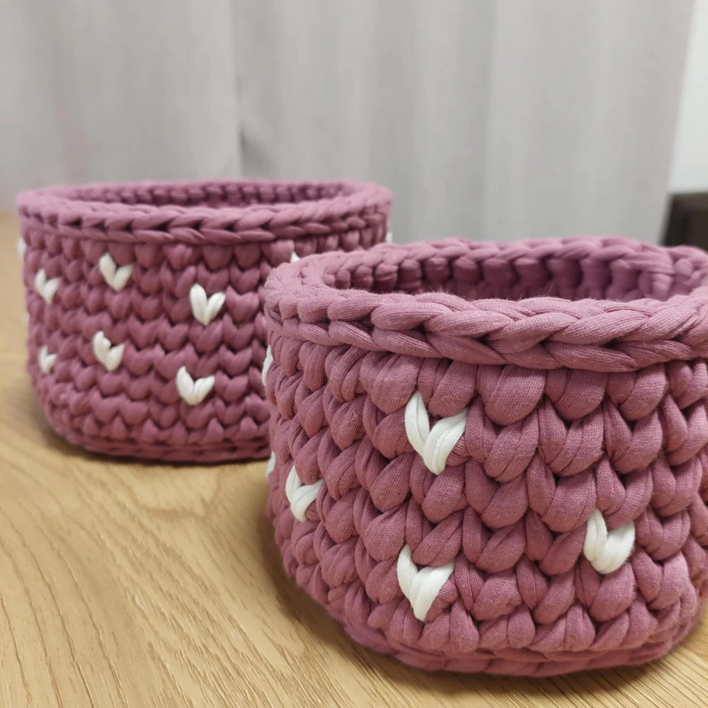 Háčkované košíky set 2 ks 