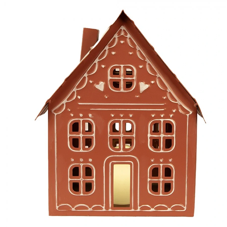 Kovová LED lucerna domek - 32 cm