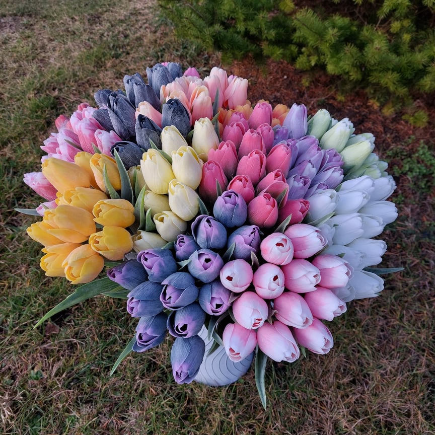 Umělý tulipán - bílý 