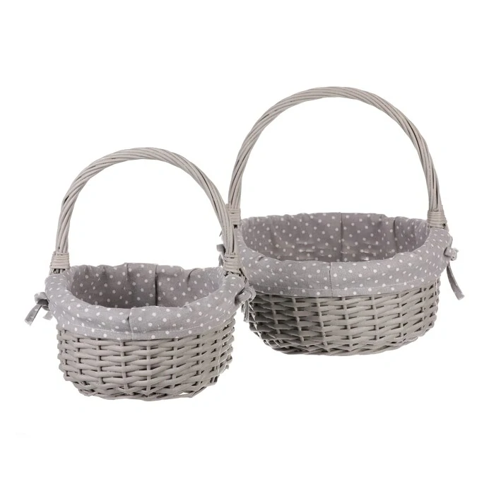 Proutěný koš s látkou