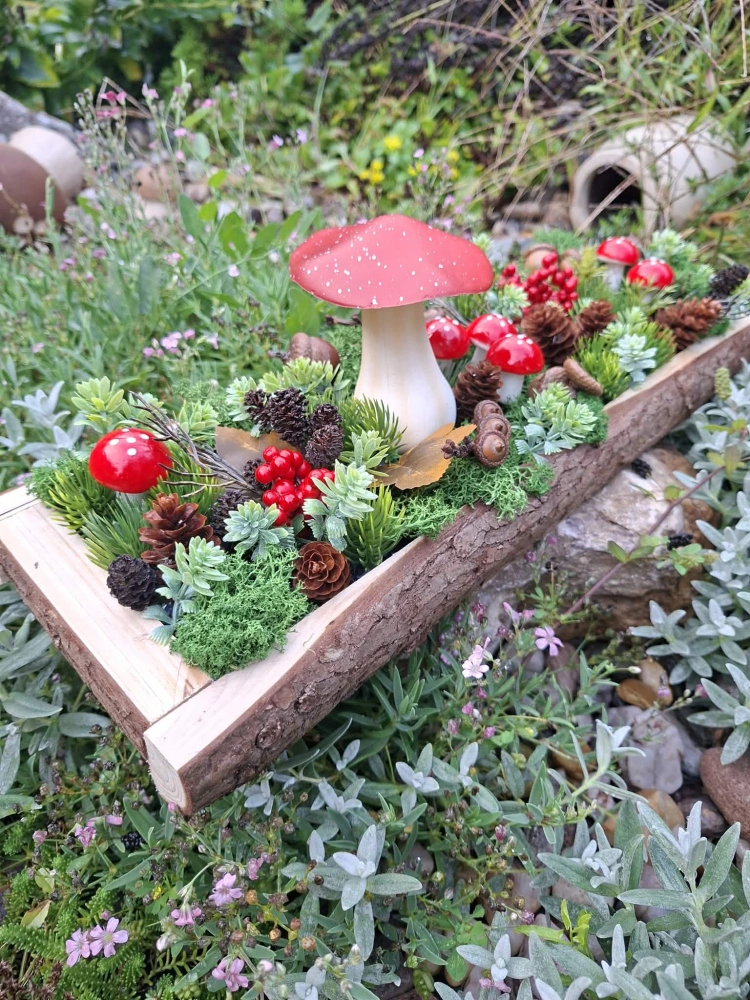 Dřevěný podnos "Houba" - 40 cm