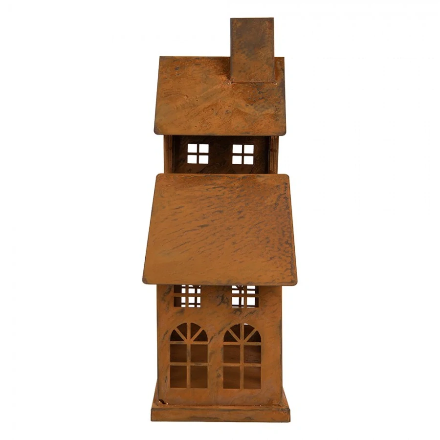 Kovová lucerna domek - 32 cm