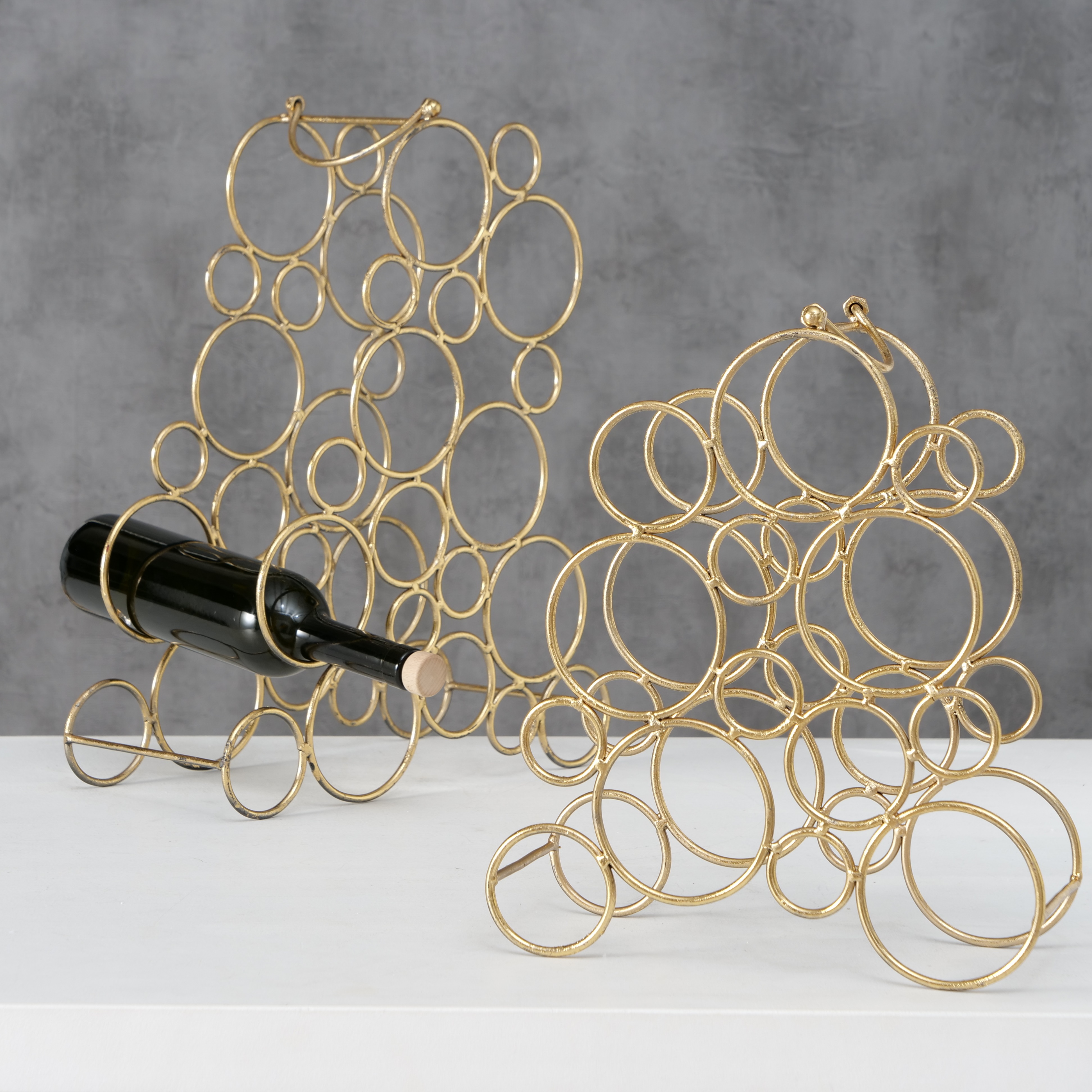 Kovový stojan na víno - 48 cm 