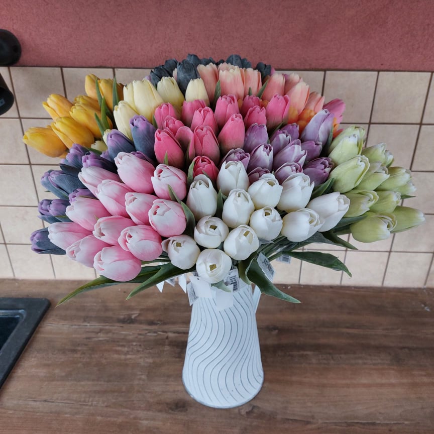 Umělý tulipán - bílý 