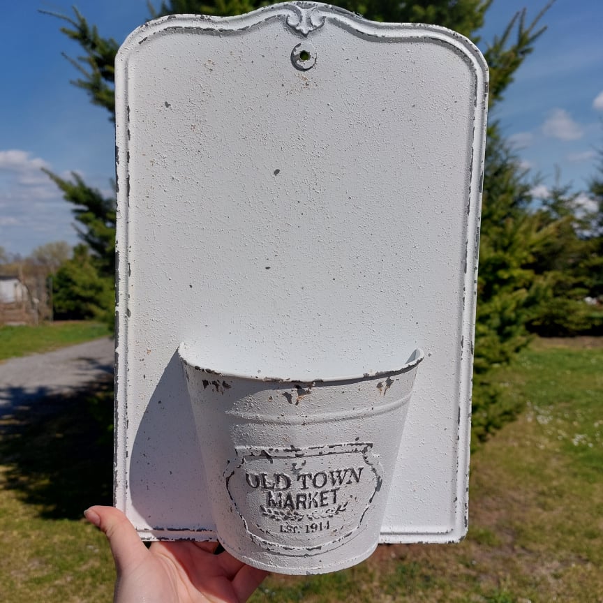 Kovový nástěnný květináč - 39 cm 