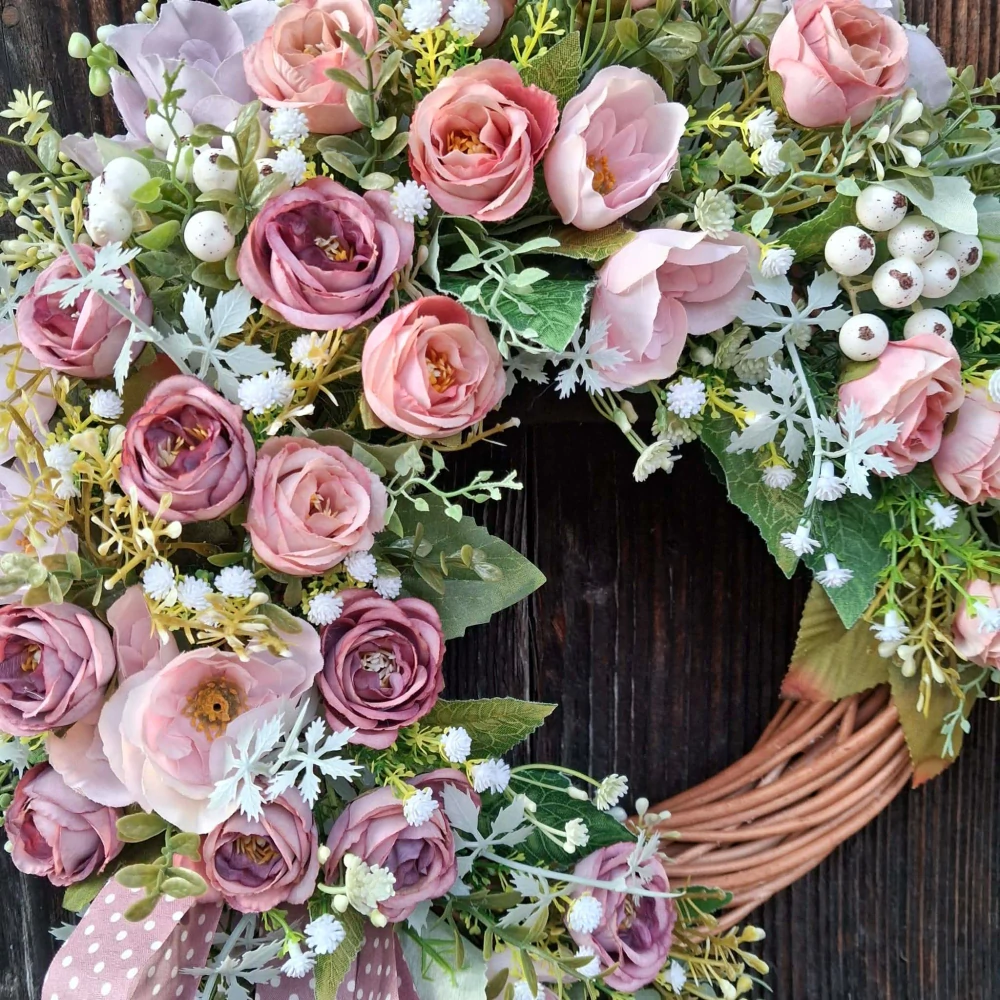 Jarní věnec - 40 cm "Květinky" 