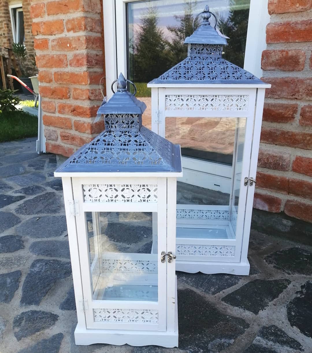 Dřevěná lucerna "Janine" - 81 cm