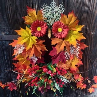 Podzimní věnec - 60 cm "Sova"