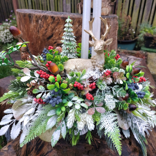 Vánoční svícen - 32 cm "Jelen" 