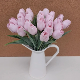 Umělý tulipán - růžový pastelový