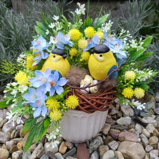 Dekorace s ptáčky - 30 cm