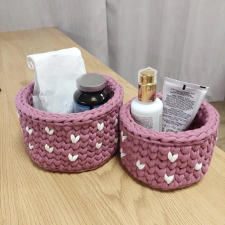 Háčkované košíky set 2 ks 