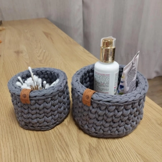 Háčkované košíky set 2 ks 