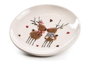 Keramický dezertní talířek "vánoce"- 17 cm 