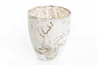 Skleněný svícen - sob - 10 cm 